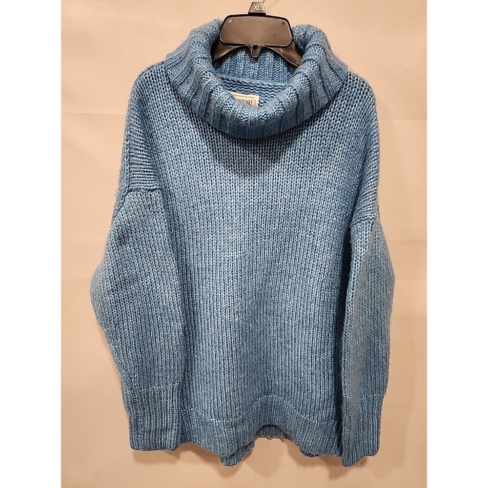 American Eagle Outfitters Sweater Womens M Turtleneck‎ Blue Cable Knit Pullover